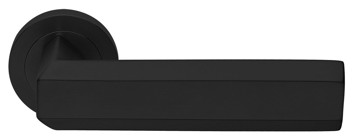 Ручка дверная HARMONY R2 NERO раздельная на круглой розетке, цвет - черный фото купить Владивосток