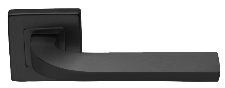 Ручка дверная TENDER S3 NERO раздельная на квадратной розетке, цвет - черный фото купить Владивосток