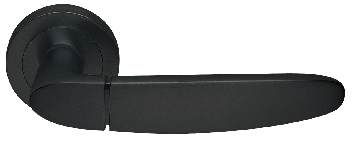 Ручка дверная SAIL R2 NERO раздельная на круглой розетке, цвет - черный фото купить Владивосток