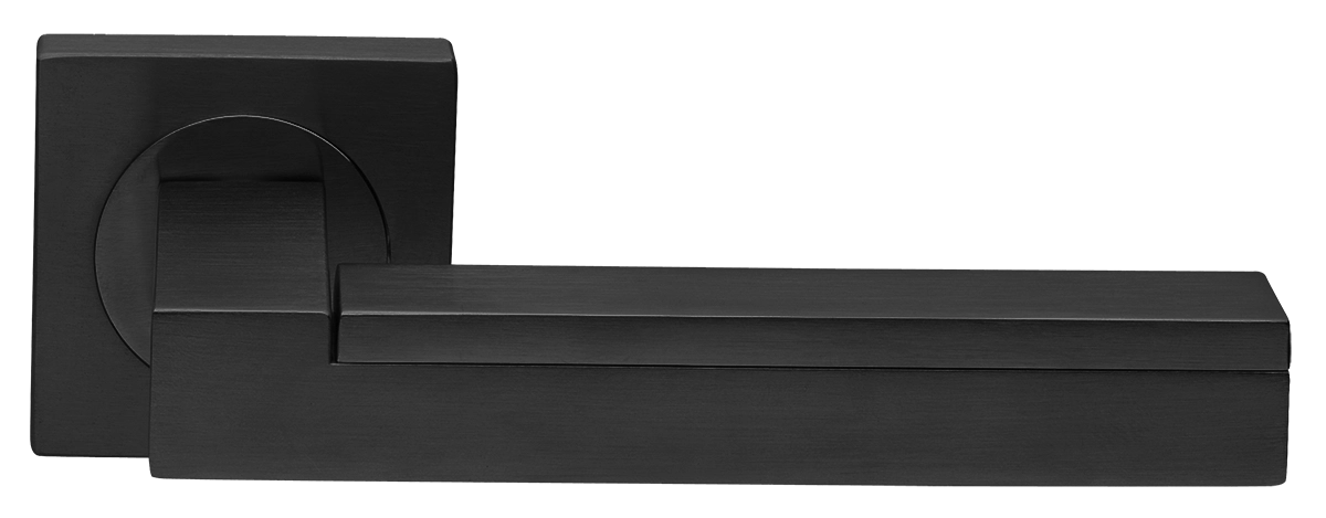 Ручка дверная ISLAND S2 NERO раздельная на квадратной розетке, цвет - черный фото купить Владивосток