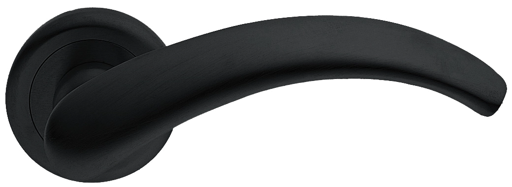 Ручка дверная ARCH R4 NERO раздельная на круглой розетке, цвет - черный фото купить Владивосток