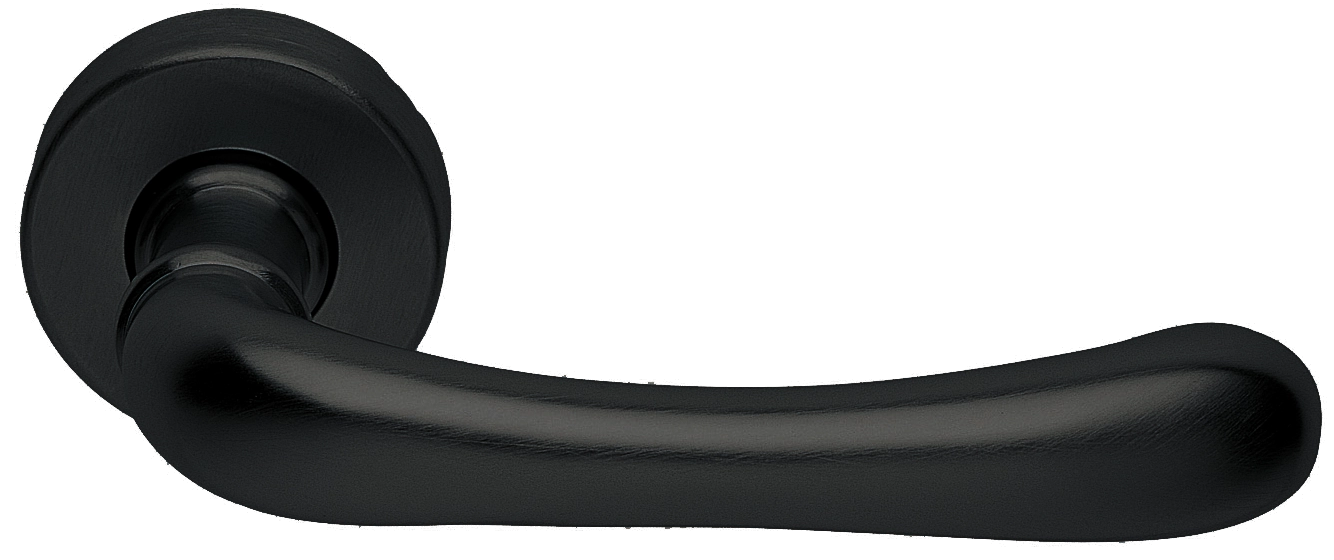 Ручка дверная RING R3-E NERO раздельная на круглой розетке, цвет - черный фото купить Владивосток