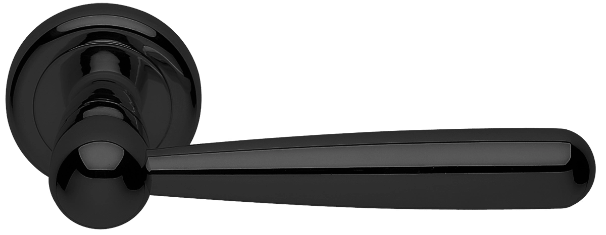 Ручка дверная PINOKKIO R4 NERO раздельная на круглой розетке, цвет - черный фото купить Владивосток