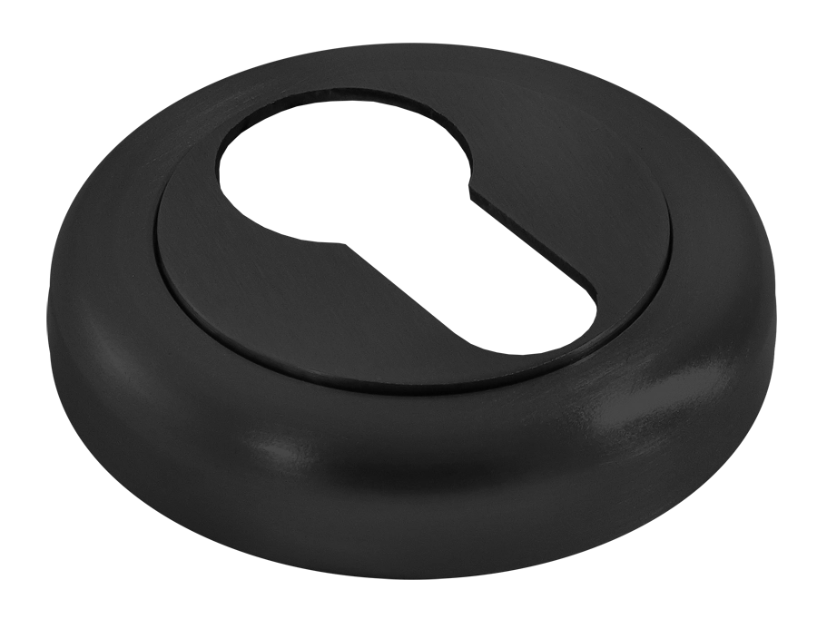 Накладка на ключевой цилиндр LUX-KH-R4 NERO на круглой розетке, цвет - черный фото фурнитура Владивосток