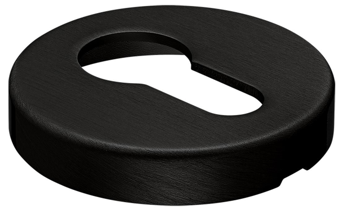 Накладка на ключевой цилиндр LUX-KH-R6 NERO на круглой розетке, цвет - черный фото купить в Владивостоке