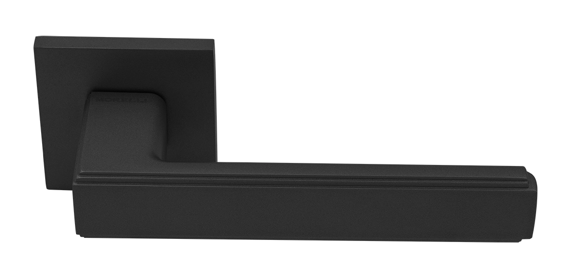 Ручка дверная MH-64-S6 BL STEPS на квадратной розетке 6 мм, цвет черный фото купить Владивосток