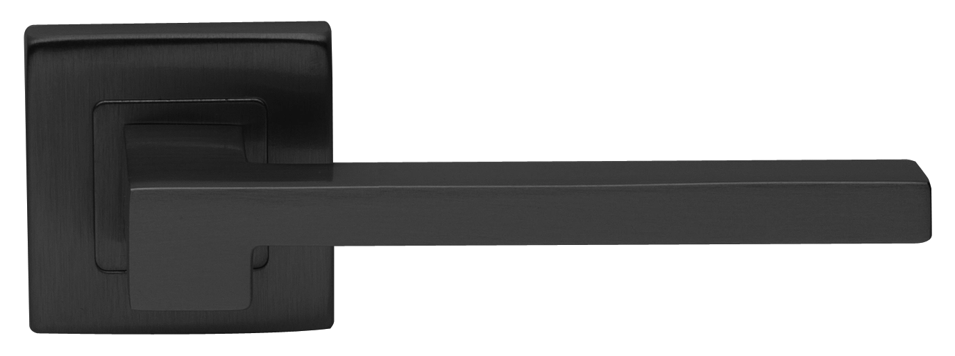 Ручка дверная STONE S3 NERO раздельная на квадратной розетке, цвет черный, латунь фото купить в Владивостоке