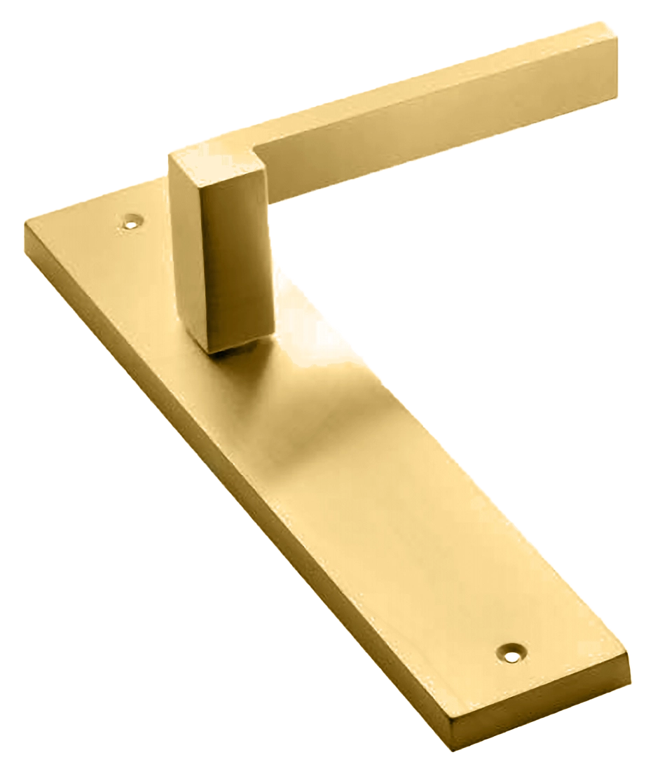 Ручка дверная на планке STONE PL OSA, цвет матовое золото, латунь фото купить в Владивостоке