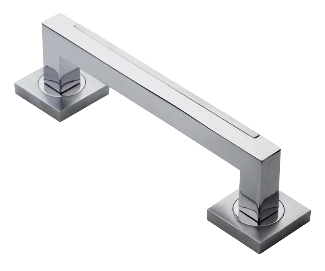 Ручка-скоба дверная ISLAND PH CRO на квадратной розетке на квадратной розетке, цвет хром, латунь фото купить в Владивостоке