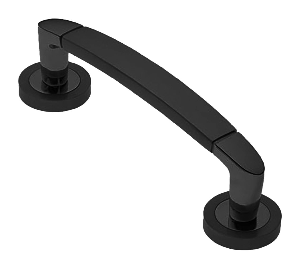 Ручка-скоба дверная SAIL PH NERO на круглой розетке, цвет черный, латунь фото купить в Владивостоке