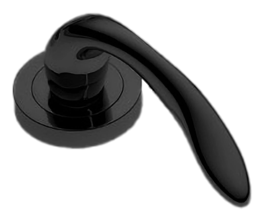 Ручка оконная LEON W1 NERO на прямоугольной розетке, цвет черный, латунь фото купить в Владивостоке