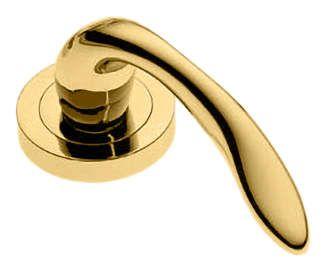 Ручка оконная LEON W1 OTL на прямоугольной розетке, цвет золото, латунь фото купить в Владивостоке