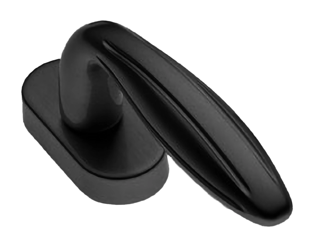 Ручка оконная BUD W1 NERO на прямоугольной розетке, цвет черный, латунь фото купить в Владивостоке