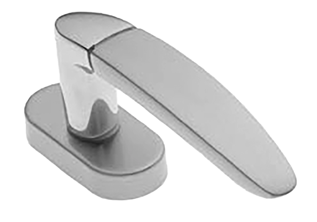 Ручка оконная SAIL W1 CSA/CRO на прямоугольной розетке, цвет матовый хром/хром, латунь фото купить в Владивостоке