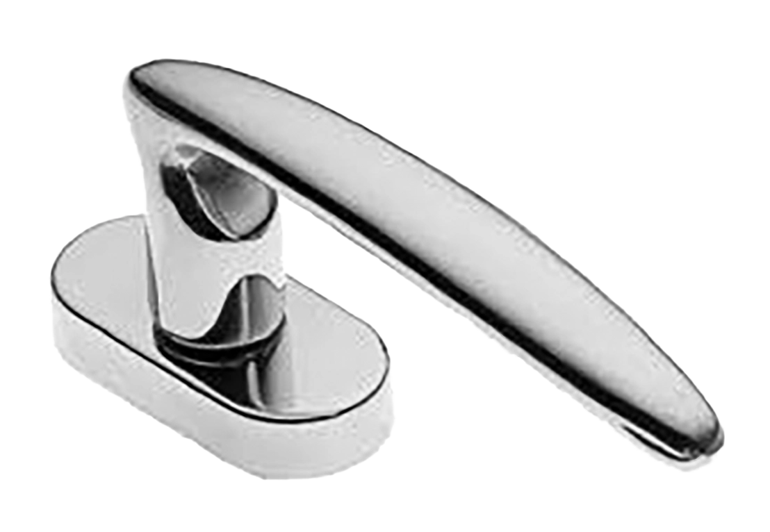 Ручка оконная FLAMINGO W1 CRO на прямоугольной розетке, цвет хром, латунь фото купить в Владивостоке