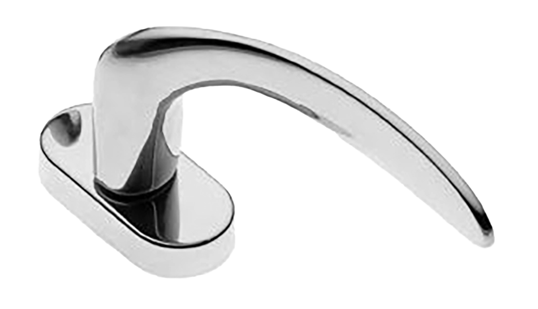 Ручка оконная COBRA W1 CRO на прямоугольной розетке, цвет хром, латунь фото купить в Владивостоке