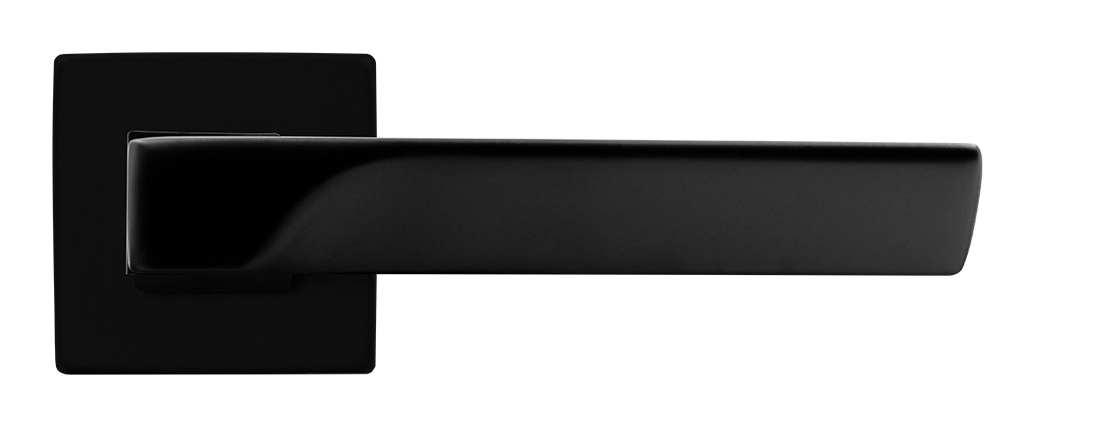 Ручка дверная FIORD S5 NERO-ST на квадратной розетке цвет черный soft-touch, ЦАМ фото купить в Владивостоке