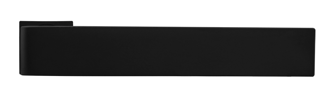 Ручка дверная HORIZONT-SM NERO-ST с невидимой квадратной розеткой, цвет черный soft-touch, ЦАМ фото купить в Владивостоке