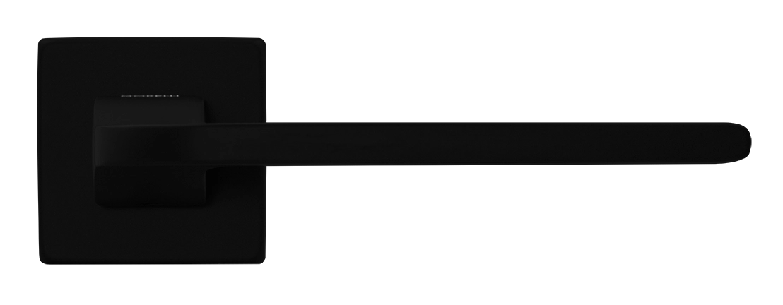 Ручка дверная SPUTNIK S5 NERO-ST на квадратной розетке, цвет черный soft-touch, ЦАМ фото купить в Владивостоке