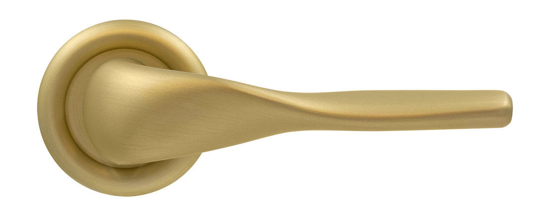Ручка дверная LVB R7 AH на круглой розетке, цвет Осенний мёд/Autumn Honey фото купить в Владивостоке
