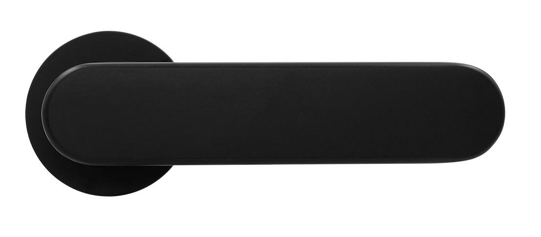 Ручка дверная MH-65-R6 R6 SEMPIONE BL на круглой розетке, цвет черный фото купить в Владивостоке