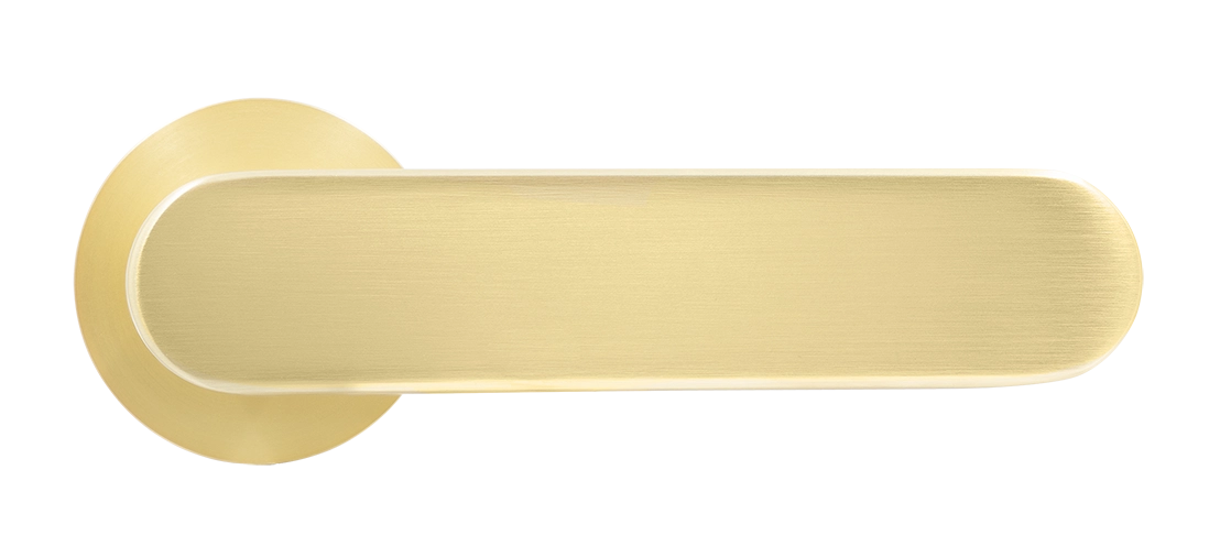 Ручка дверная MH-65-R6 SEMPIONE MSG на круглой розетке, цвет матовое сатинированное золото фото купить в Владивостоке