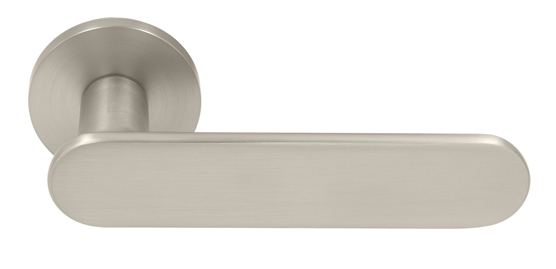 Ручка дверная MH-65-R6 SEMPIONE MSN на круглой розетке, цвет матовый сатинированный никель фото купить Владивосток