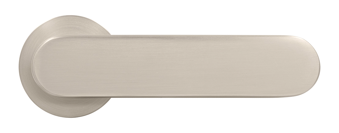 Ручка дверная MH-65-R6 SEMPIONE MSN на круглой розетке, цвет матовый сатинированный никель фото купить в Владивостоке