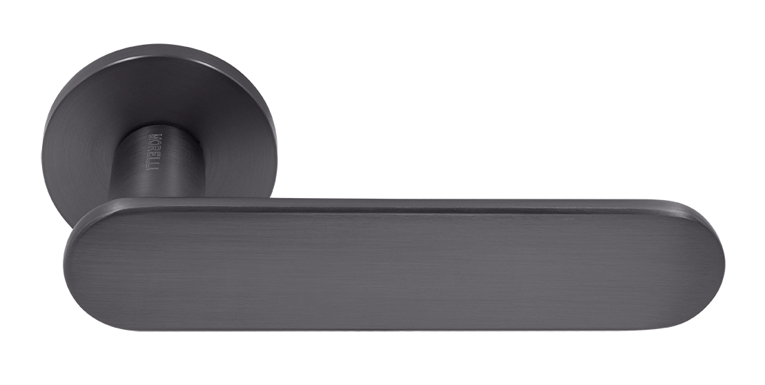 Ручка дверная MH-65-R6 R6 SEMPIONE GR на круглой розетке, цвет графит фото купить Владивосток