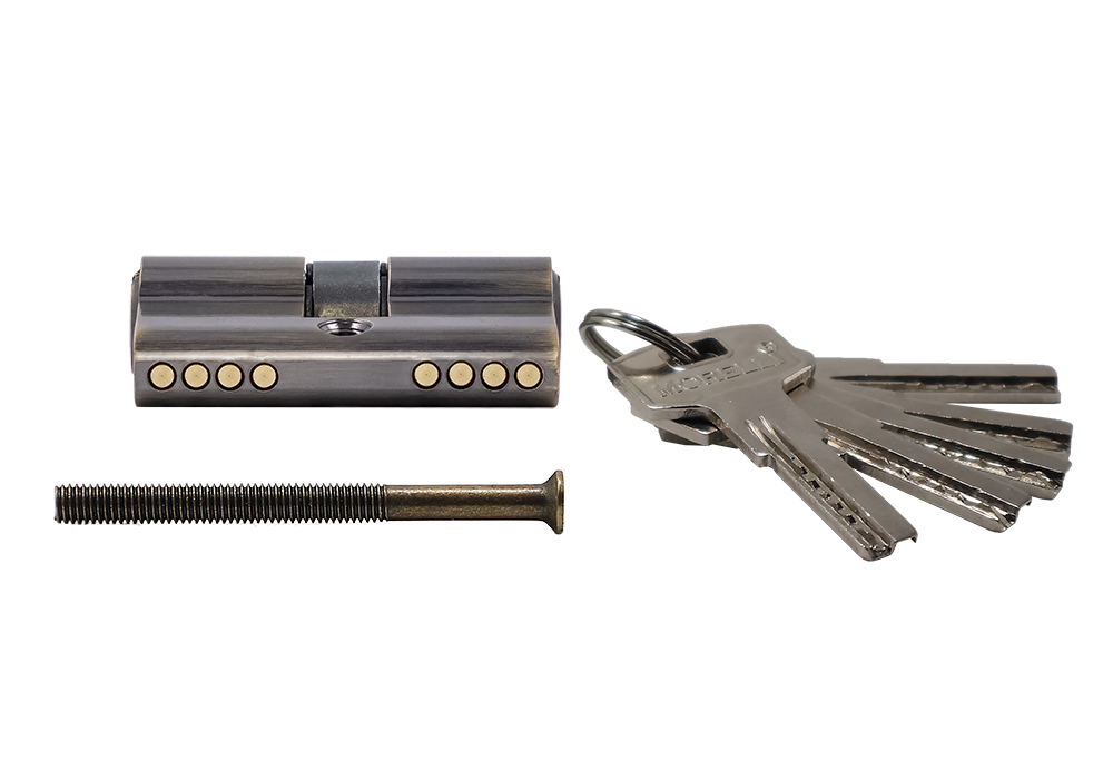 Ключевой цилиндр высокой секретности HS 50C AB (50мм), цвет античная бронза фото купить в Владивостоке