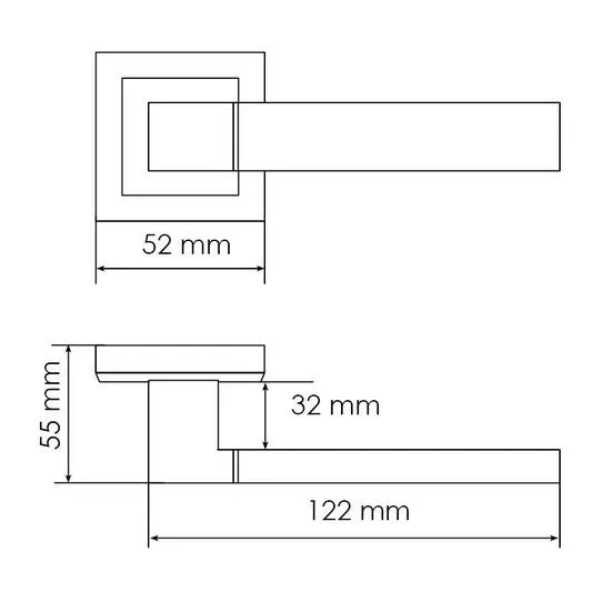 Комплект дверных ручек MH-28 BL-S + защёлка бесшумная 1895P BL + петли врезные универсальные MSN 100X70X2.5-4BB BL (2шт), цвет черный фото купить в Владивостоке