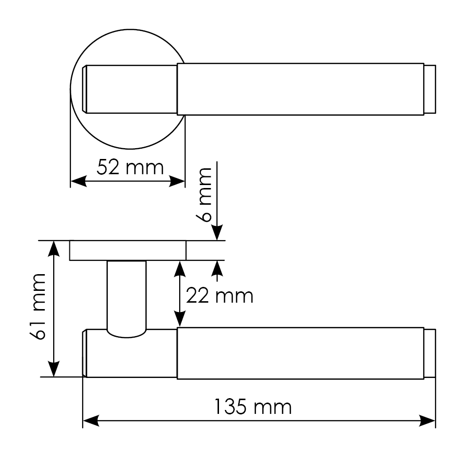 Комплект дверных ручек MH-57-R6T BL + защёлка бесшумная M1895 BL + петли врезные универсальные MSN 100X70X2.5-4BB BL (2шт), цвет черный фото купить в Владивостоке