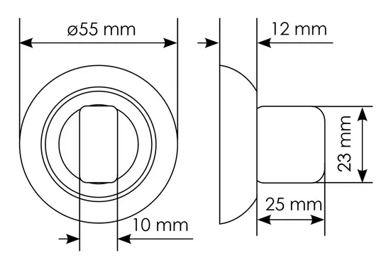 Комплект дверных ручек MH-03 BL с заверткой MH-WC BL + магнитный замок M1895 BL, цвет черный  фото дверная фурнитура Владивосток