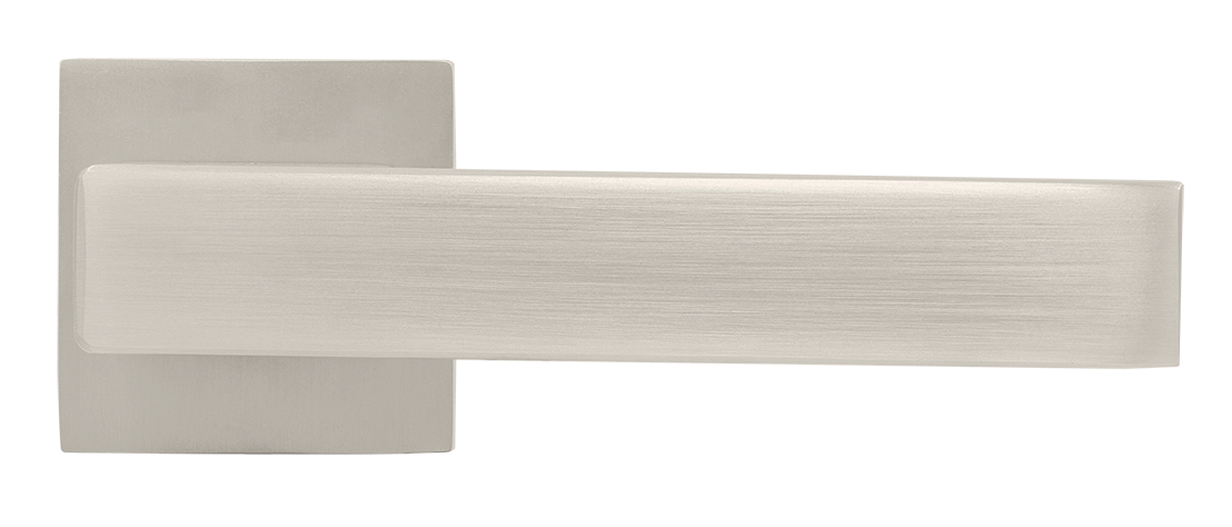 Ручка дверная LOT MH-56-S6 MSN раздельная на квадратной розетке, цвет матовый сатинированный никель, ЦАМ фото купить в Владивостоке