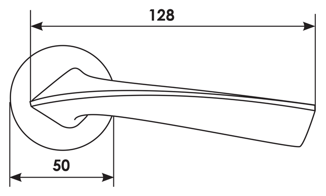 Ручка дверная COMETA R5 NIS раздельная на круглой розетке, цвет - матовый никель, ЦАМ фото купить в Владивостоке
