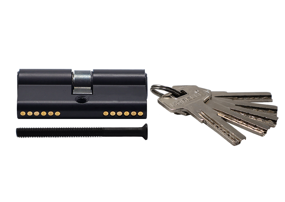 Ключевой цилиндр высокой секретности HS 60C BL (60мм) цвет черный фото купить в Владивостоке