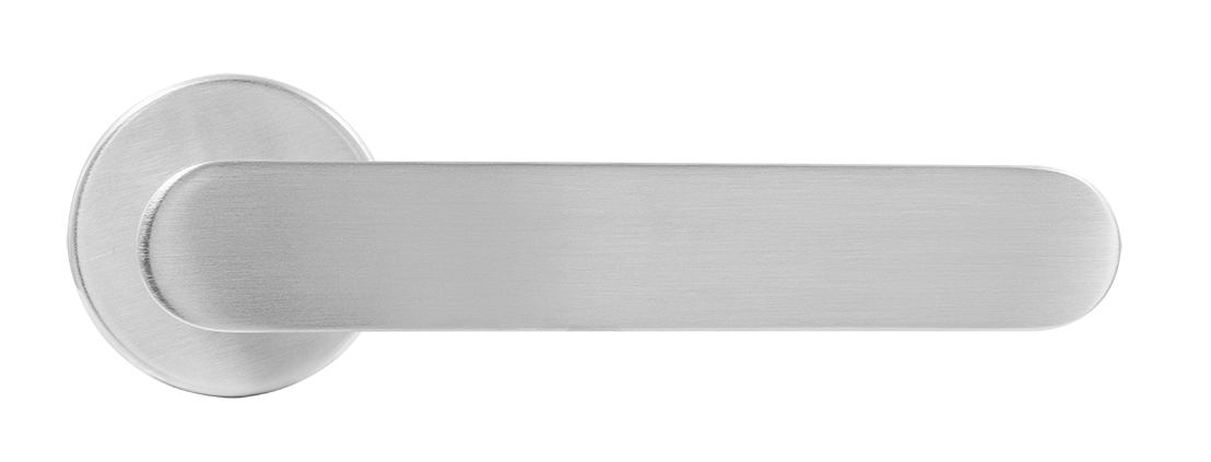 Ручка дверная LE BOAT R5 CSA раздельная на круглой розетке, цвет матовое матовый хром, латунь фото купить в Владивостоке