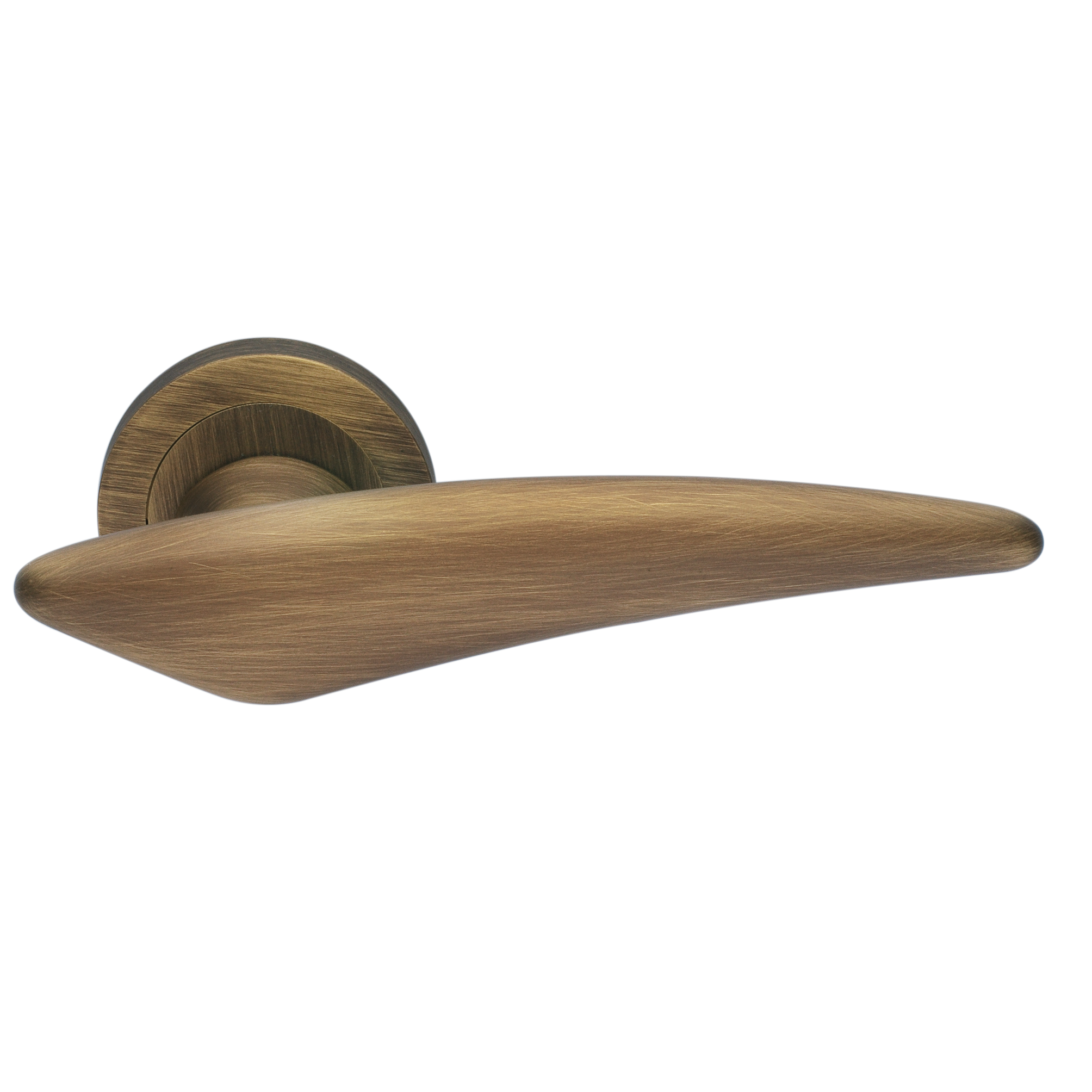 Ручка дверная BOLID R2 BGO раздельная на круглой розетке, цвет матовая бронза, латунь фото купить Владивосток