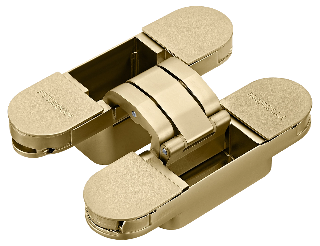 Петля скрытая HH-24 MSG врезная с 3D-регулировкой вес полотна до 40 кг, цвет матовое сатинированное золото фото купить Владивосток