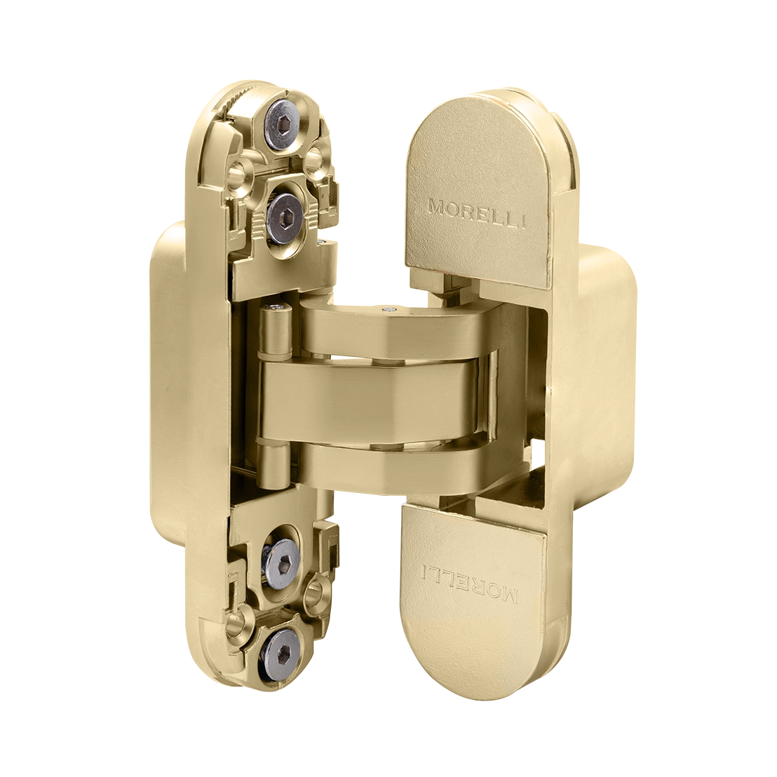 Петля скрытая HH-24 MSG врезная с 3D-регулировкой вес полотна до 40 кг, цвет матовое сатинированное золото фото купить в Владивостоке