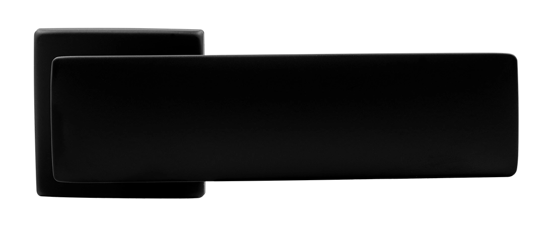 Ручка дверная SPACE S5 NERO-ST на квадратной розетке, цвет черный soft-touch, ЦАМ фото купить в Владивостоке