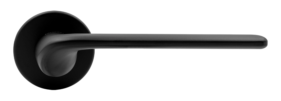 Ручка дверная TOMORROW R5 NERO-ST на круглой розетке, цвет черный soft-touch, ЦАМ фото купить в Владивостоке