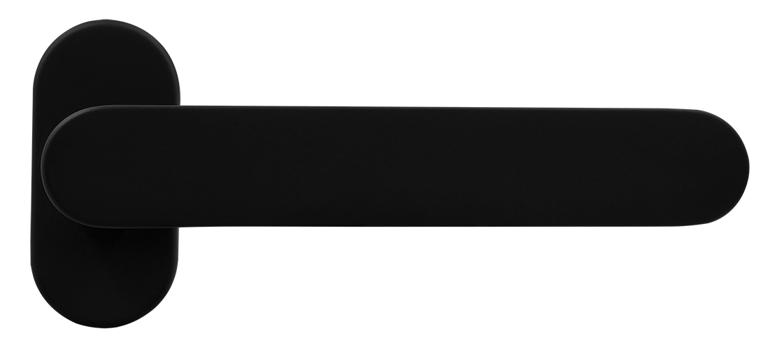 Ручка оконная LE BOAT W1 NERO-ST на прямоугольной розетке, цвет черный soft-touch, латунь фото купить Владивосток