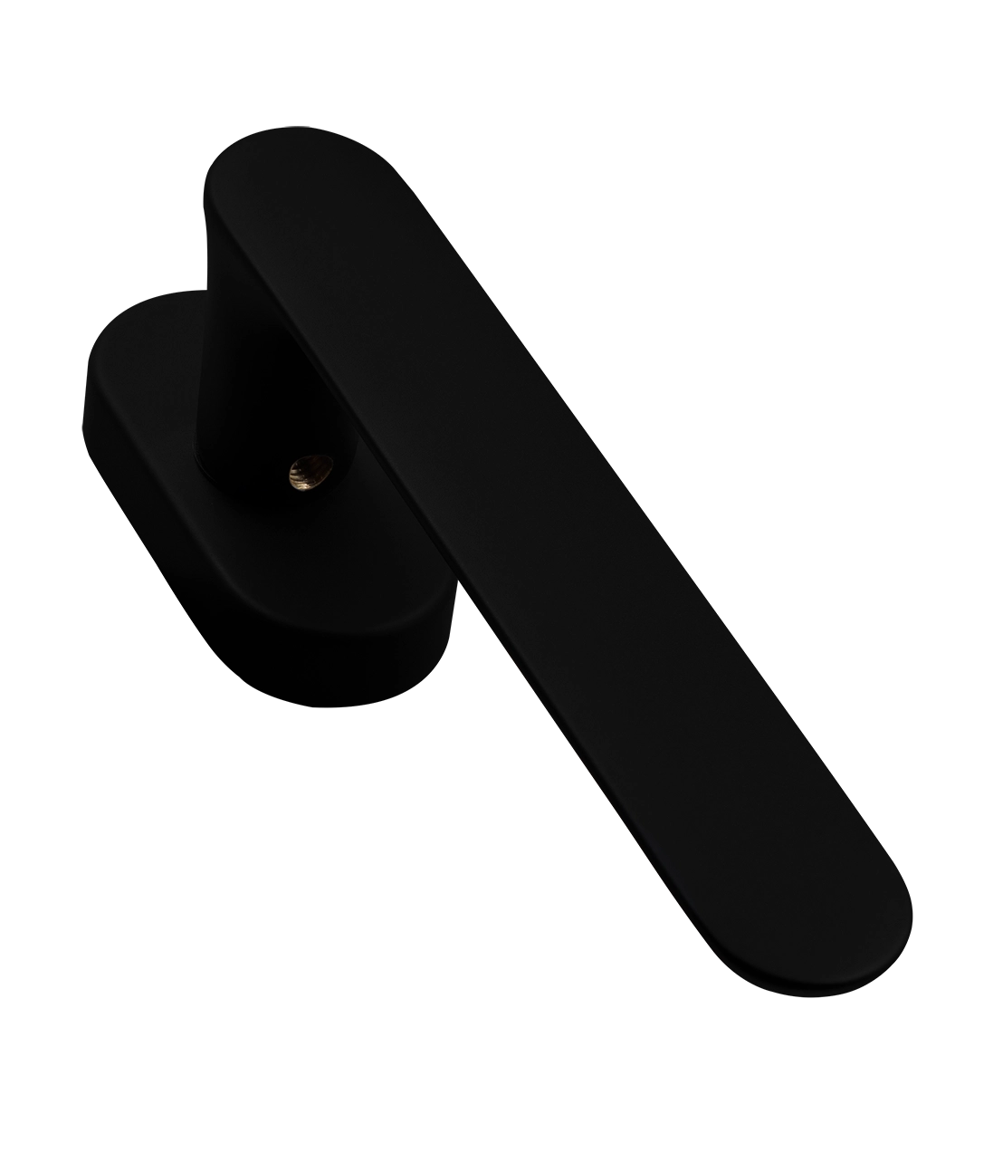 Ручка оконная LE BOAT W1 NERO-ST на прямоугольной розетке, цвет черный soft-touch, латунь фото фурнитура Владивосток