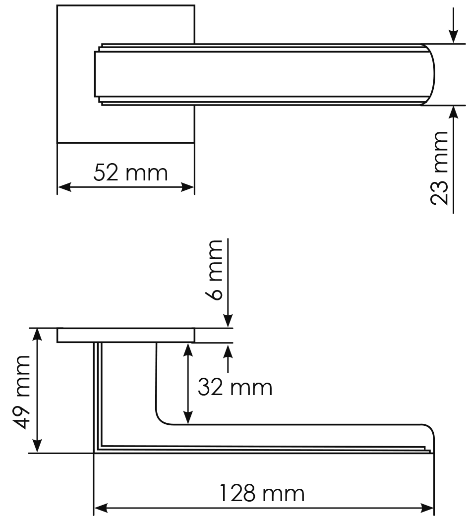 Ручка дверная MH-64-S6 FTG STEPS на квадратной розетке 6 мм, цвет матовое итальянское золото фото фурнитура Владивосток