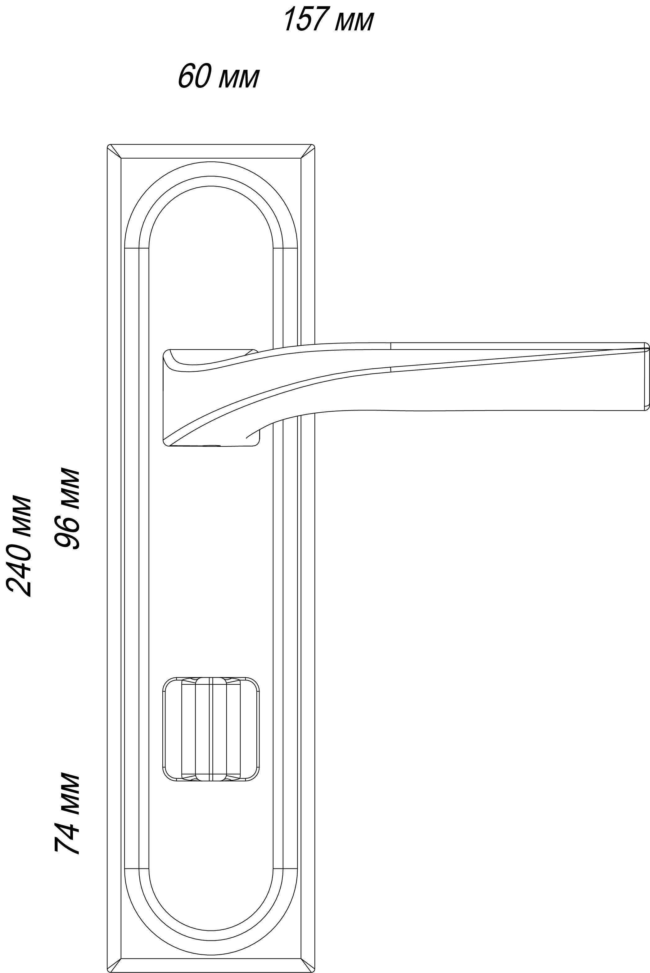 Ручка дверная WD CONCERT HALL PLS WF на планке, цвет Зимняя стужа/Winter Frost фото фурнитура Владивосток