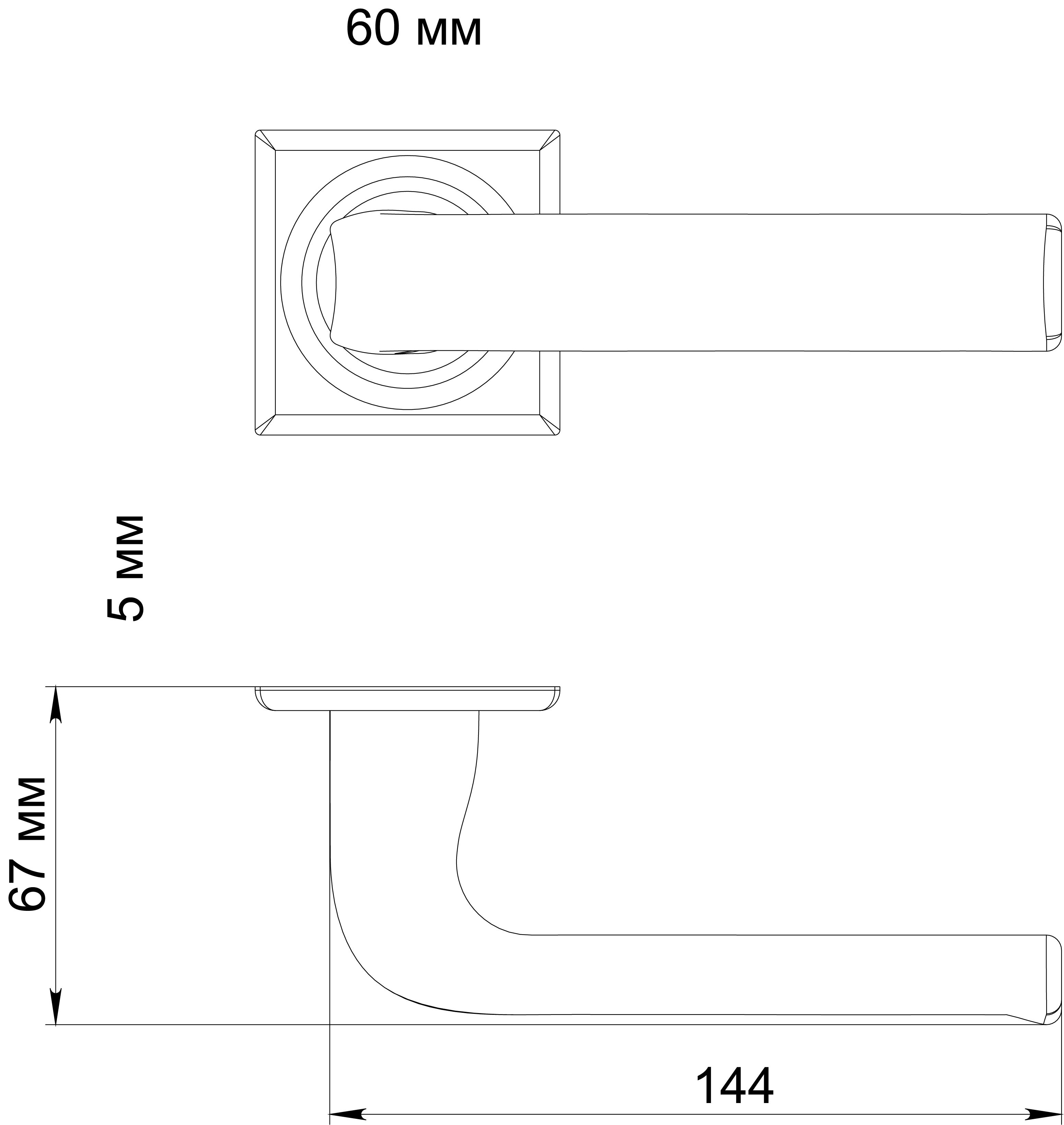 Ручка дверная THE BUS STATION S7 WF на квадратной розетке, цвет Зимняя стужа/Winter Frost фото фурнитура Владивосток