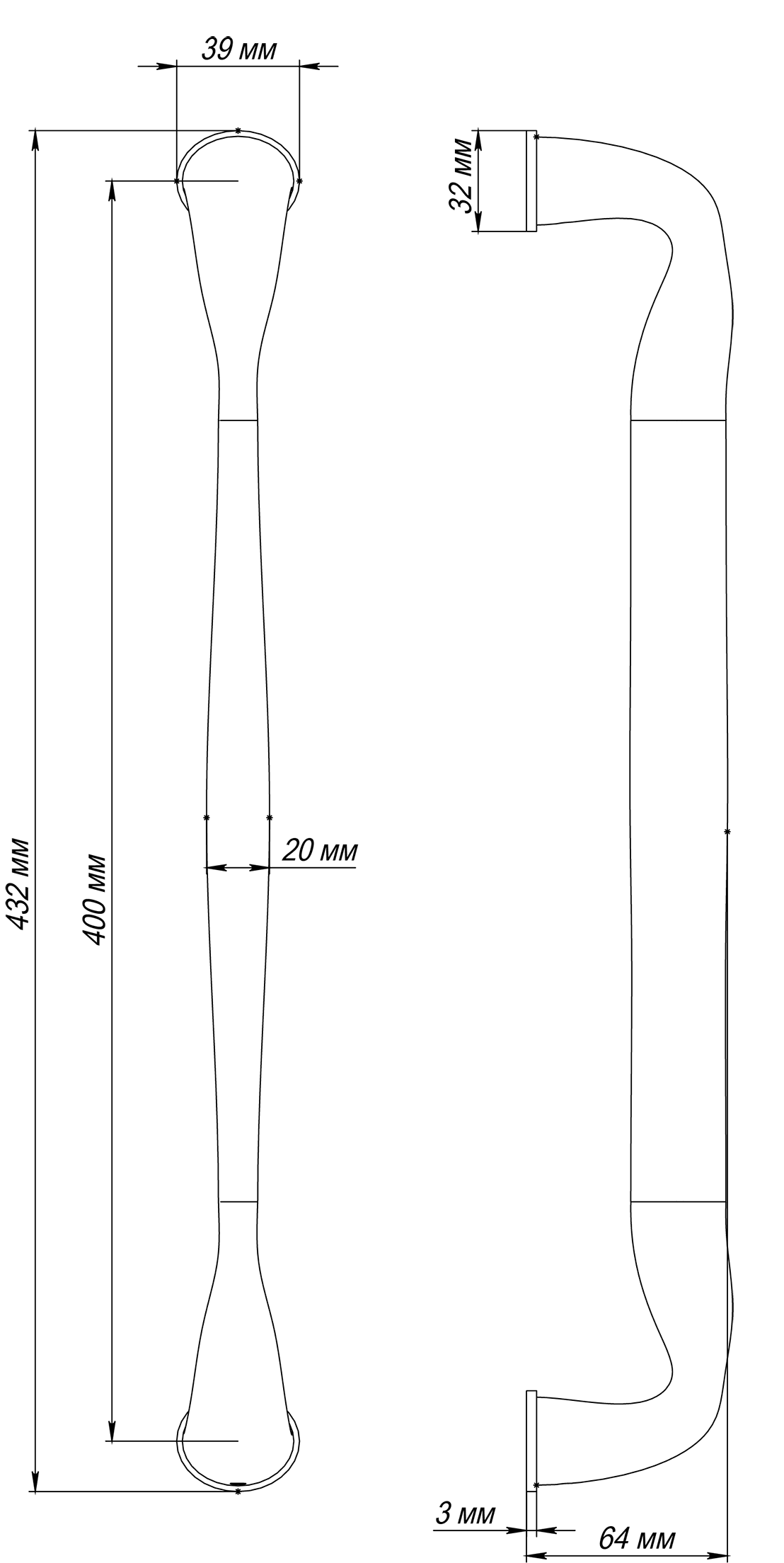 Ручка-скоба LVB PH SSW, цвет Стокгольмский снегопад/Stockholm Snowfall фото купить в Владивостоке