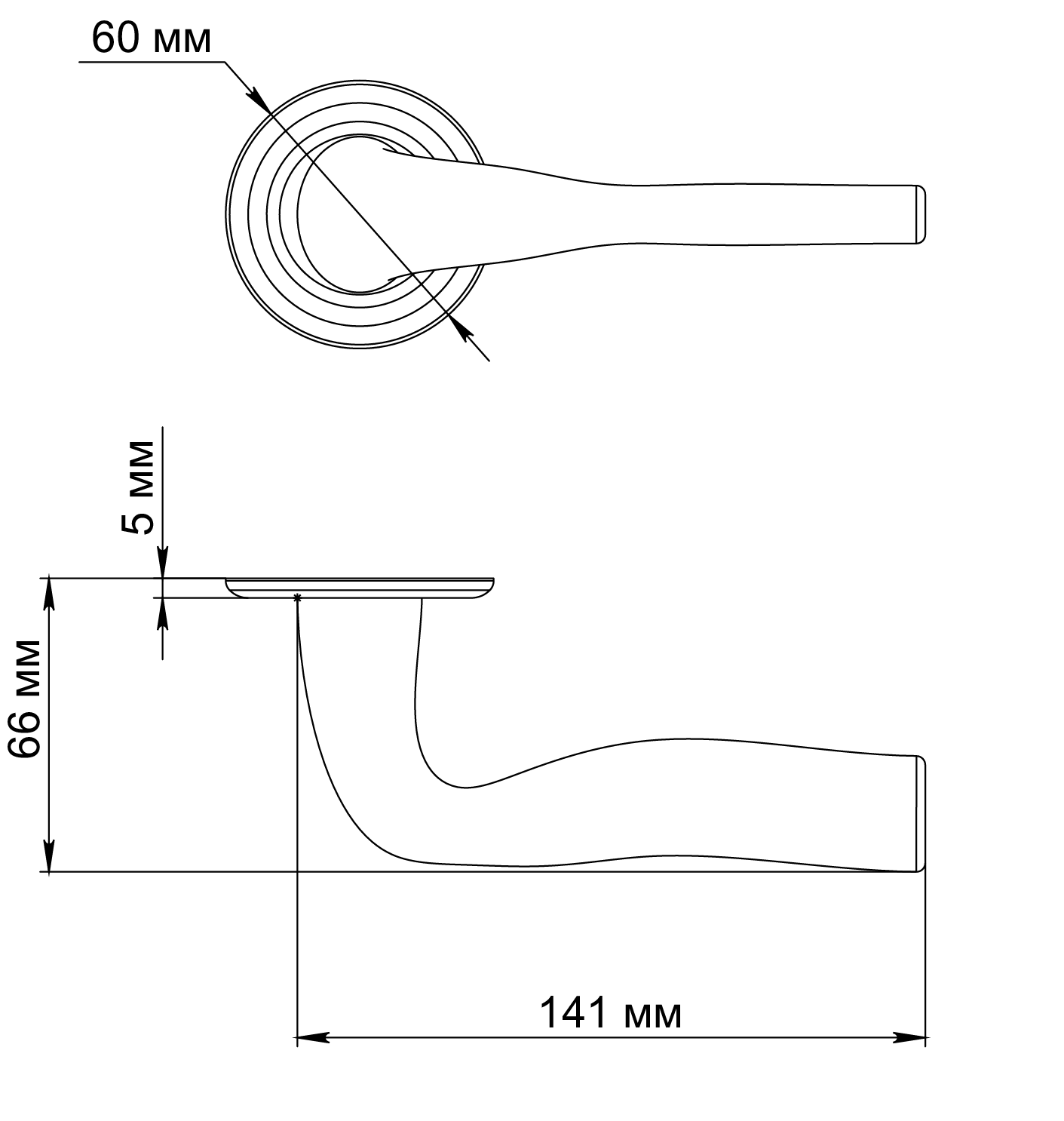 Ручка дверная LVB R7 AH на круглой розетке, цвет Осенний мёд/Autumn Honey фото фурнитура Владивосток