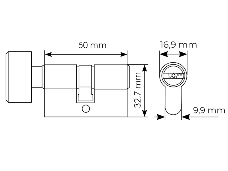 Ключевой цилиндр высокой секретности HS 50CK PG с заверткой (50мм), цвет золото фото фурнитура Владивосток